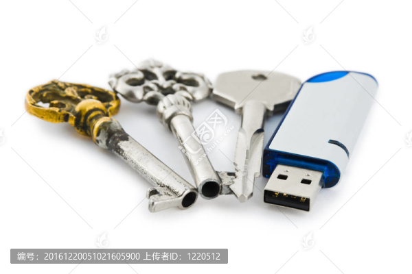 復(fù)古鑰匙和電腦閃存驅(qū)動器