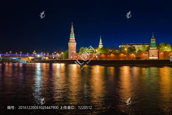 莫斯科晚上在Kremlin
