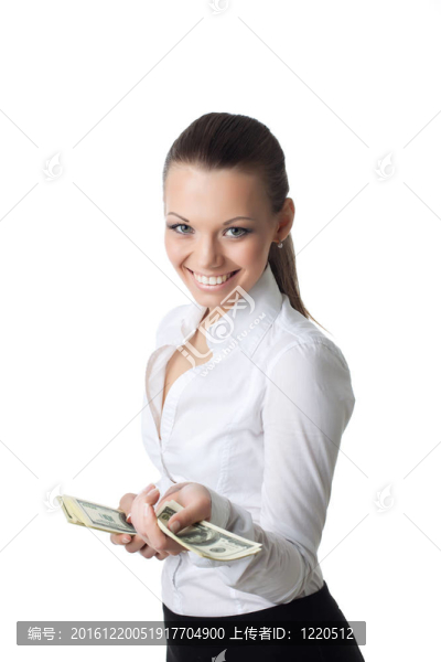 年輕性感商業(yè)女性提供美元