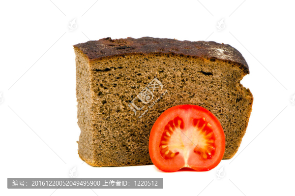 隔離面包和番茄片