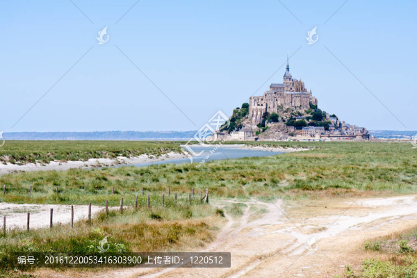 Saint,Mont,Michel；Bretagne中世紀(jì)修道院；法國(guó)