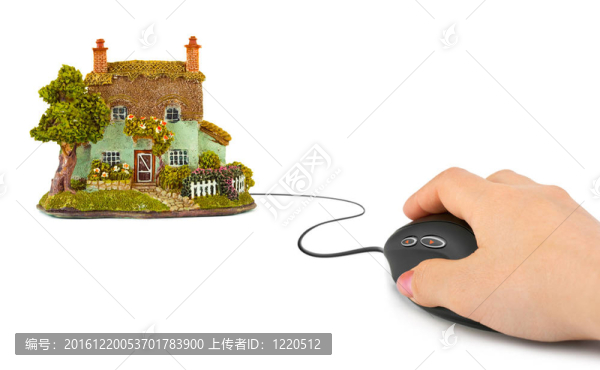 電腦鼠標(biāo)和房子的手