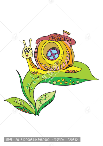 綠葉上的蝸牛