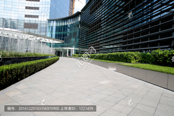 寫字樓大廈大面積地面街景