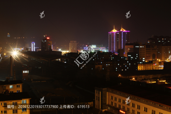 遼寧丹東,城市夜景