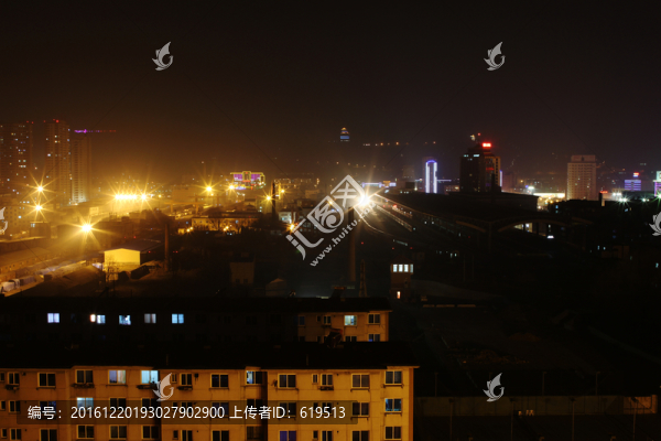 遼寧丹東,城市夜景