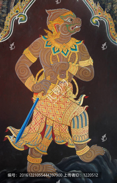 泰國壁畫上墻；Wat,Phra,Kaew；曼谷；泰國