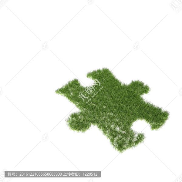 在白色背景上生長的綠色拼圖