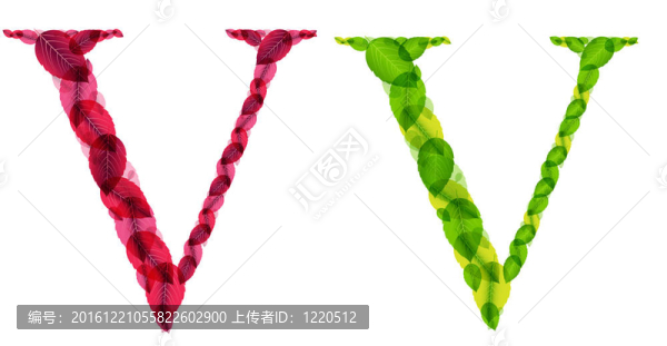 字母由綠色的春天和秋天的紅葉。插畫