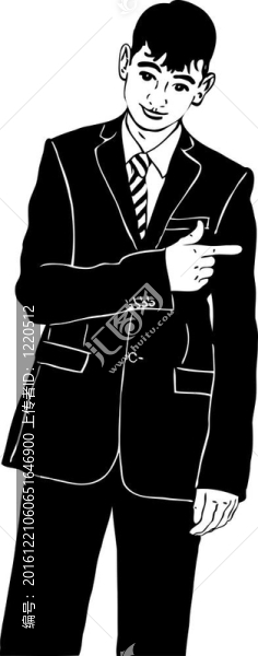 示意一個家伙指定一個手指向左