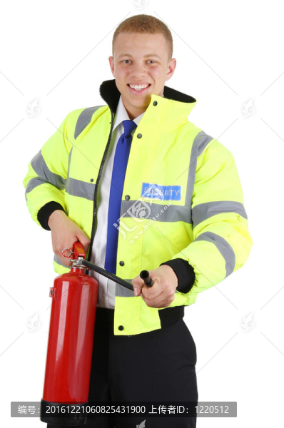 帶滅火器的保安
