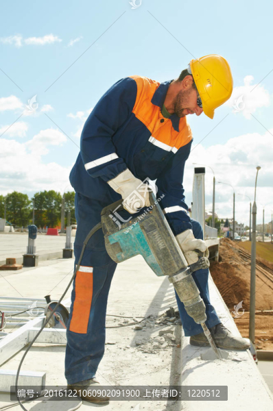 與穿支建筑工人的肖像