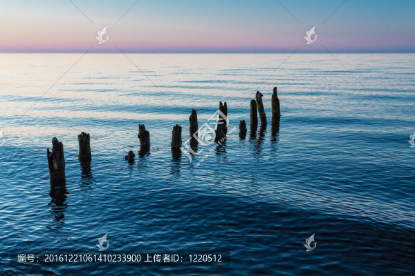波羅的海岸的黃昏。