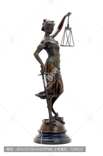 仿古青銅雕像的女神忒彌斯。