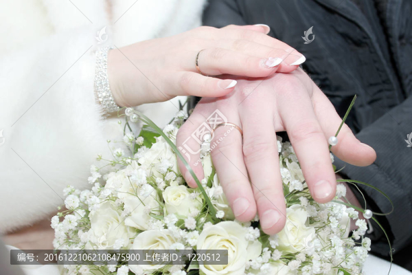 手和結(jié)婚戒指作為象征