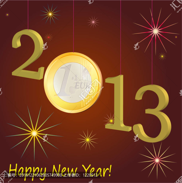 新年2013符號與歐元
