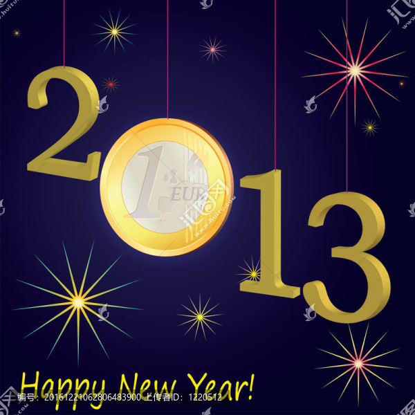 新年2013符號(hào)與歐元