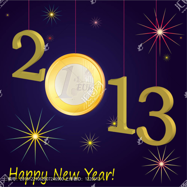 新年2013符號(hào)與歐元