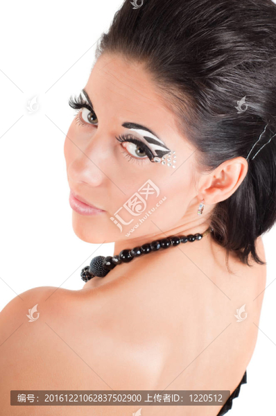 彩色臉?biāo)囆g(shù)的女人