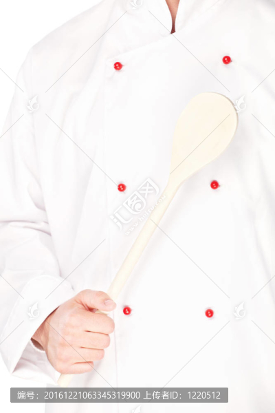 男廚師握攪拌勺