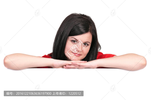 帶空白的年輕女人