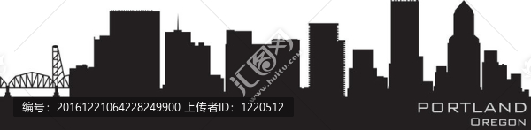 俄勒岡；天際線；波特蘭。詳細的輪廓