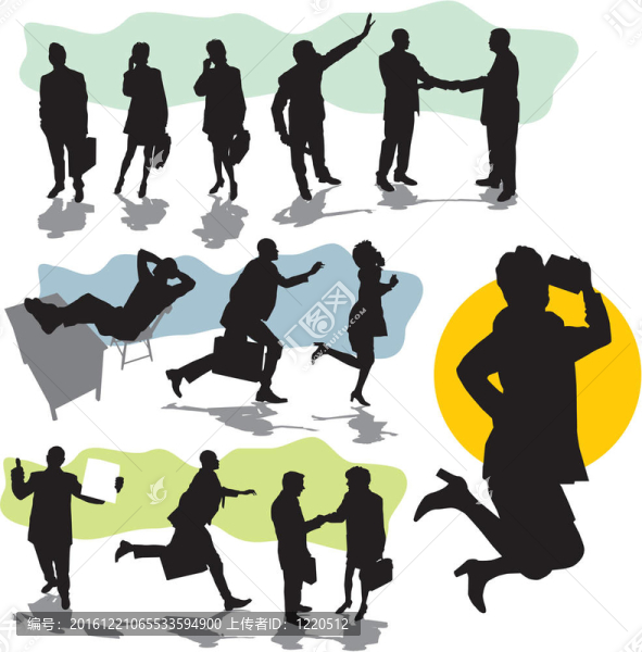集的生意人silhouet