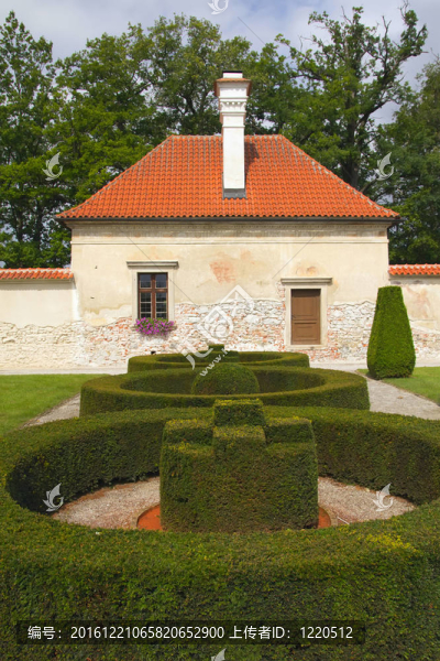 kratochvile城堡。城堡的花園。（捷克共和國）