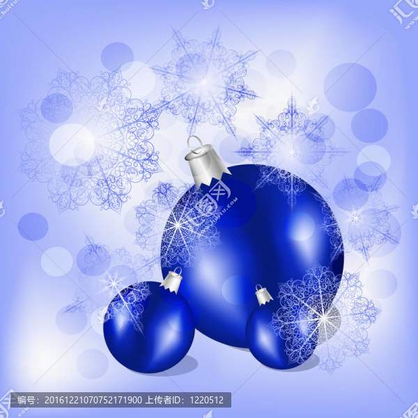雪花和星星背景圣誕球