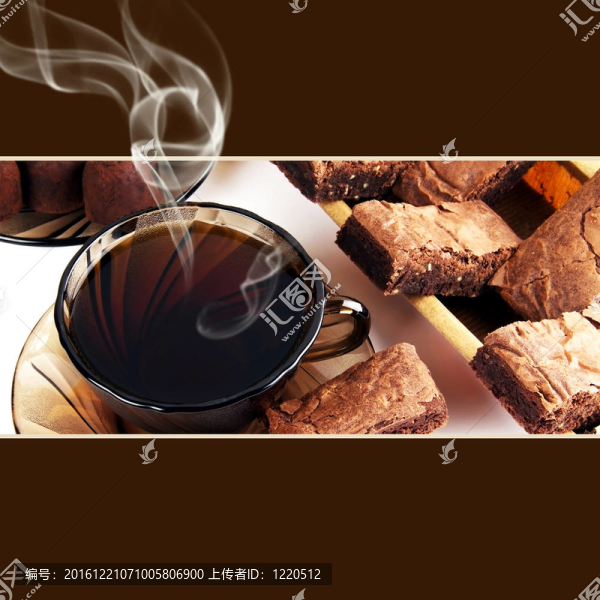 背景與杯茶和蛋糕