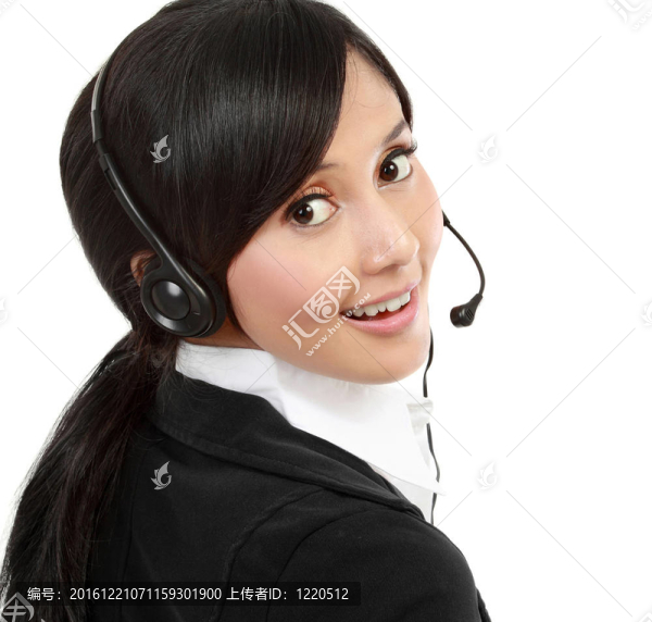 帶耳機(jī)的商務(wù)女性