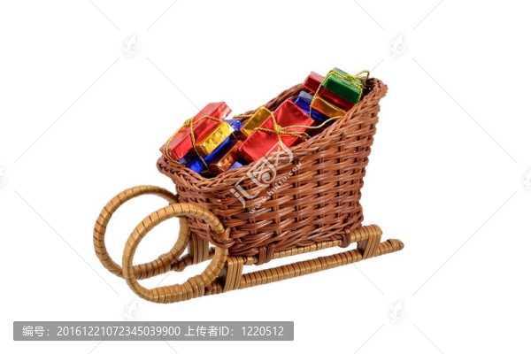 在雪橇上的圣誕糖果