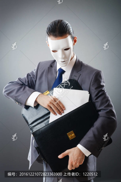 工業(yè)espionate概念與蒙面的商人