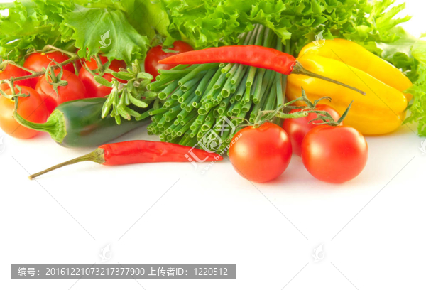 西紅柿；洋蔥；胡椒和沙拉在白色的背景