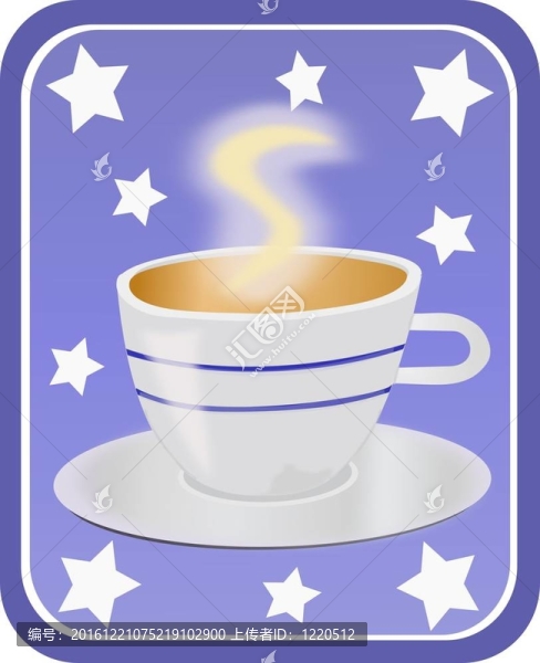 藍色背景咖啡杯