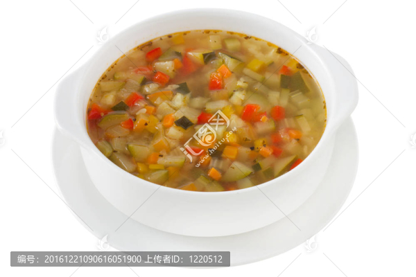 蔬菜湯在碗里