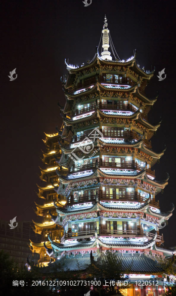 太陽和Moon,Pagodas；桂林；中國