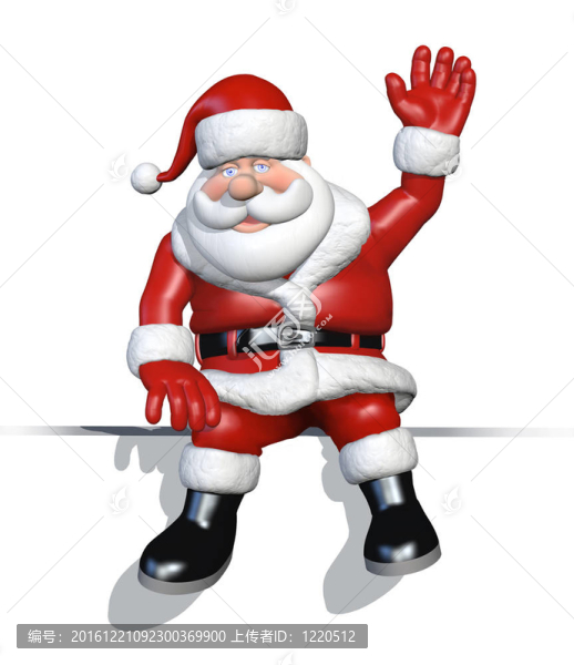 Cartoon,Santa坐在邊上
