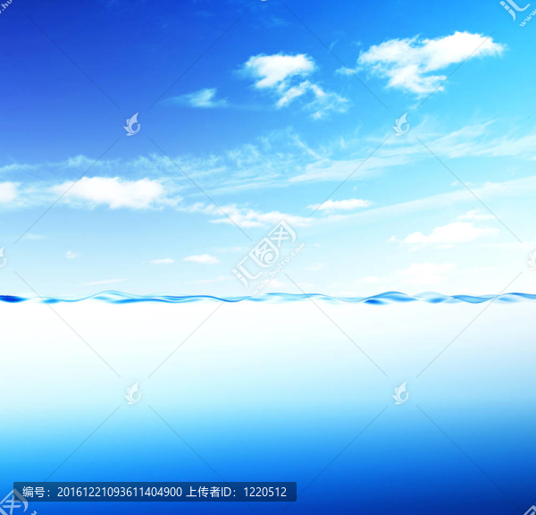 藍(lán)色水波與天空