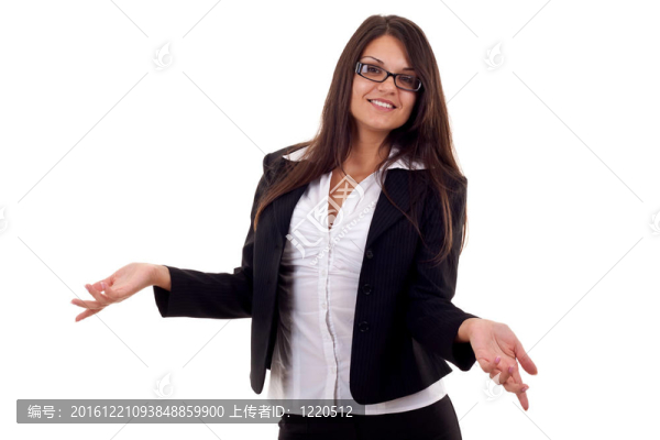 微笑的商業(yè)女性歡迎