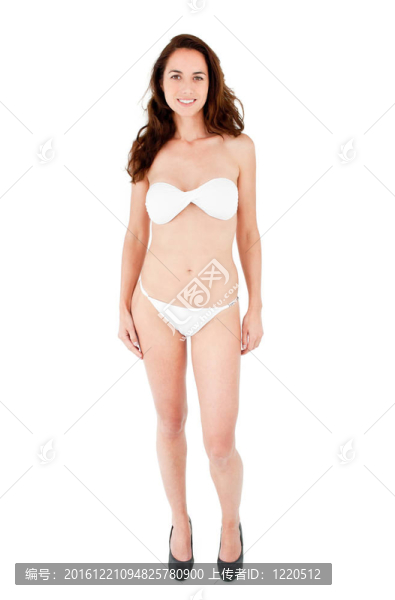 美麗的西班牙女人穿比基尼