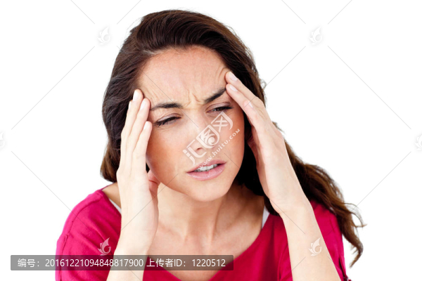 垂頭喪氣的西班牙女人頭疼