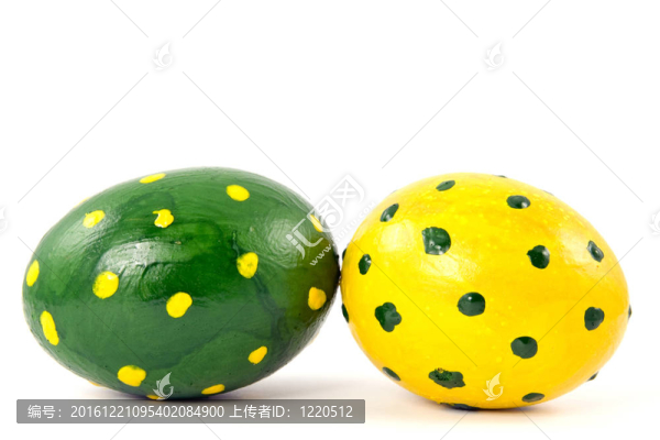 綠色和黃色復(fù)活節(jié)彩蛋