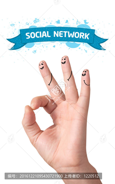 幸福的手指與社會網(wǎng)絡(luò)標志和圖標