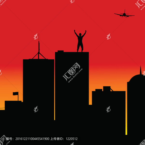 大樓頂部的人