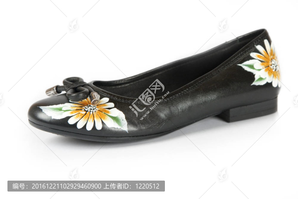 印花花女鞋