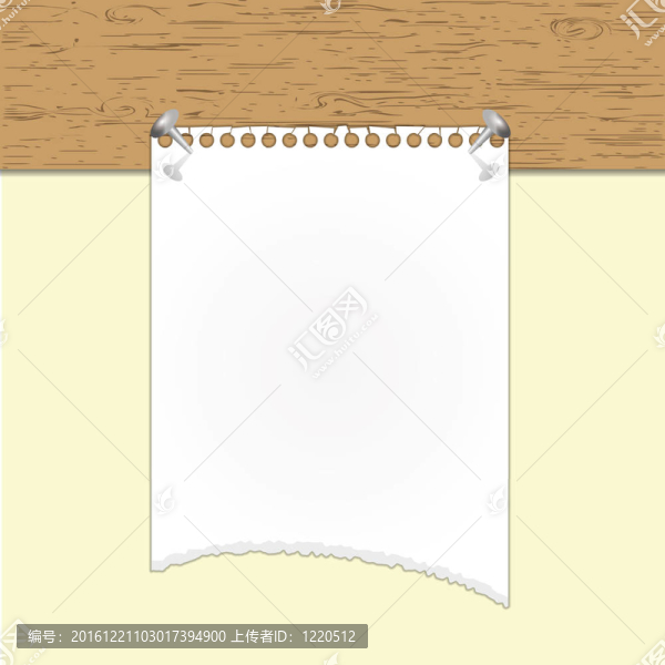 用釘子釘住的撕紙便條