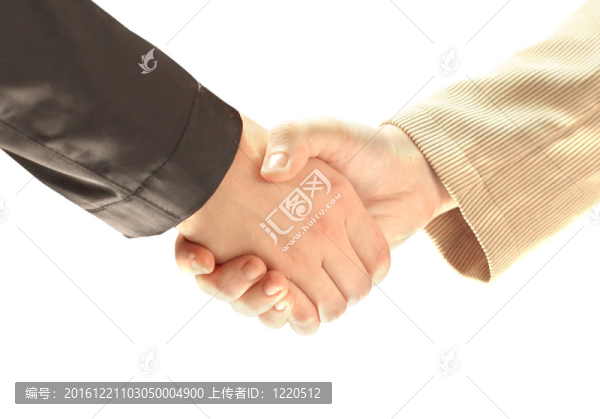 商人的手搖動白人商人的手