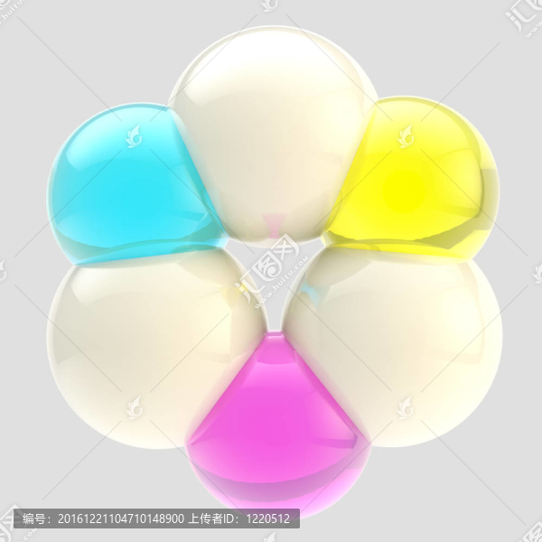 摘要CMYK徽玻璃制成的球