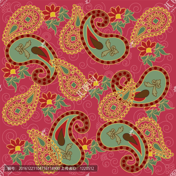 漂亮的Pink,Colored,Paisley